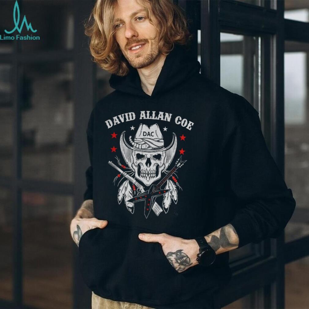 David Allan Coe Skull Cowboy Western Skull Graphic shirt