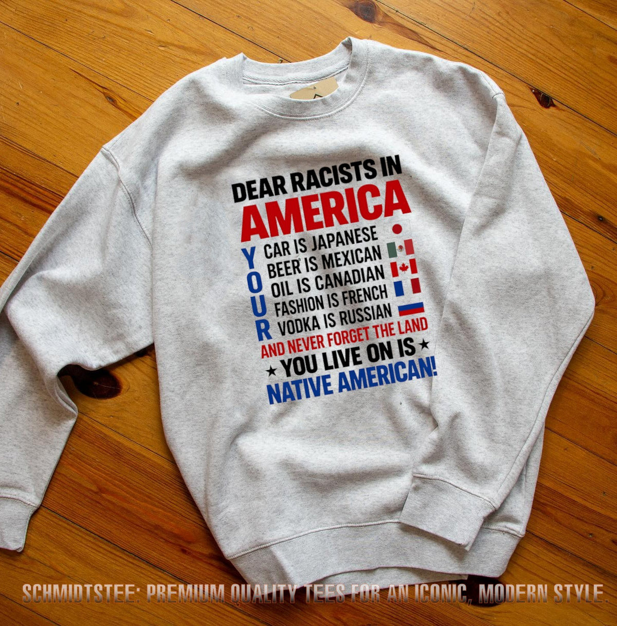 Dear Racists in America Your Land Is Native American Quote shirt