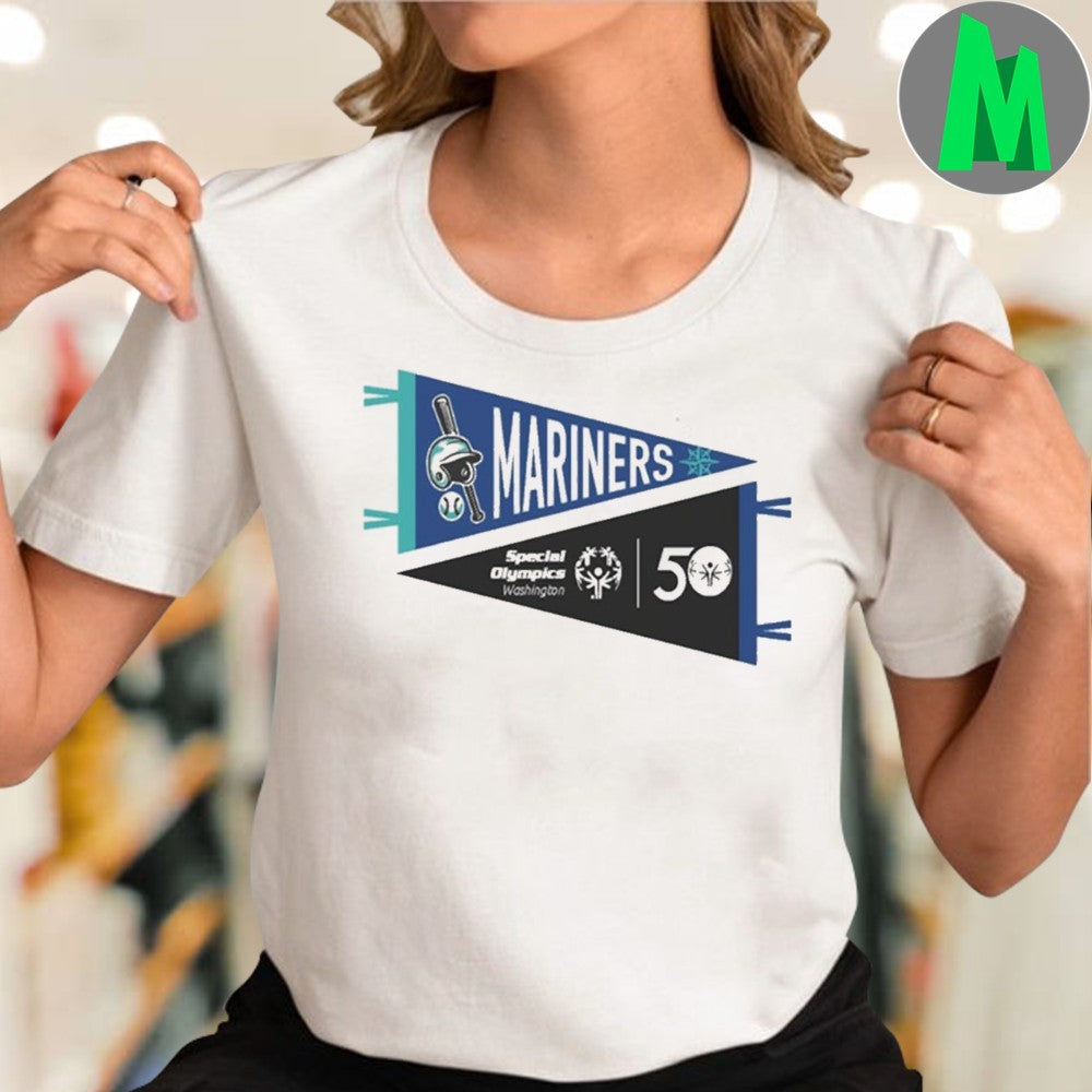Design 2025 Seattle Mariners Baseball Special Olympics Washington 50th Anniversary Logo Fan Shirt