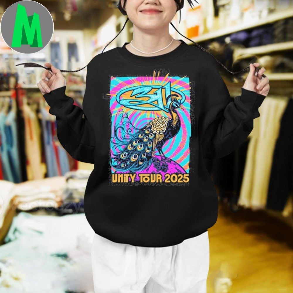 Design 311 Band Unity Tour 2025 Peacock Graphic T-Shirt