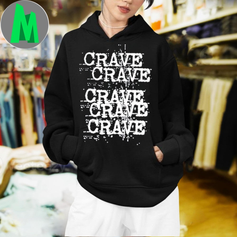 Design CRAVE Glitch Text Repeat Shirt
