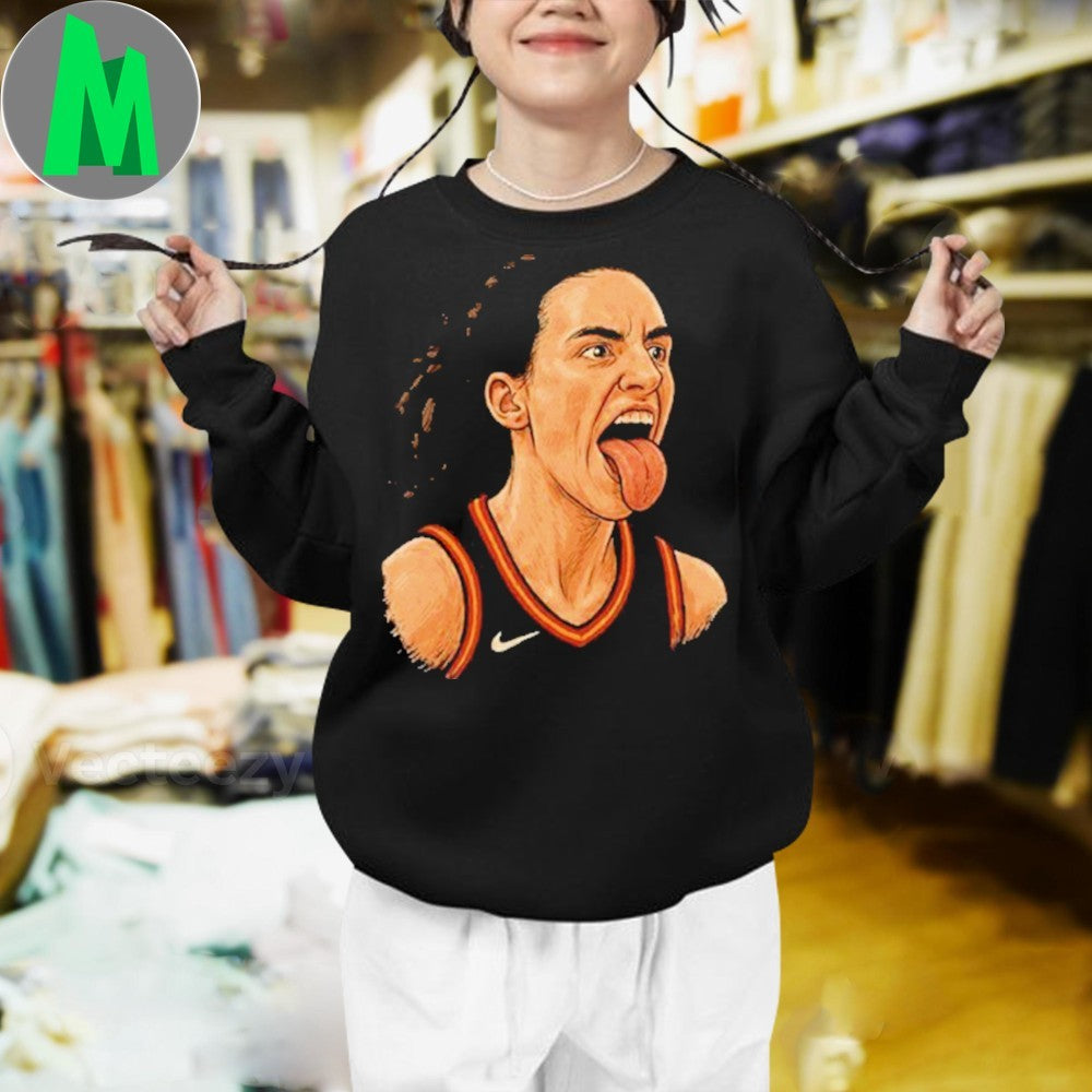 Design Caitlin Clark Tongue Out WNBA Basketball Shirt