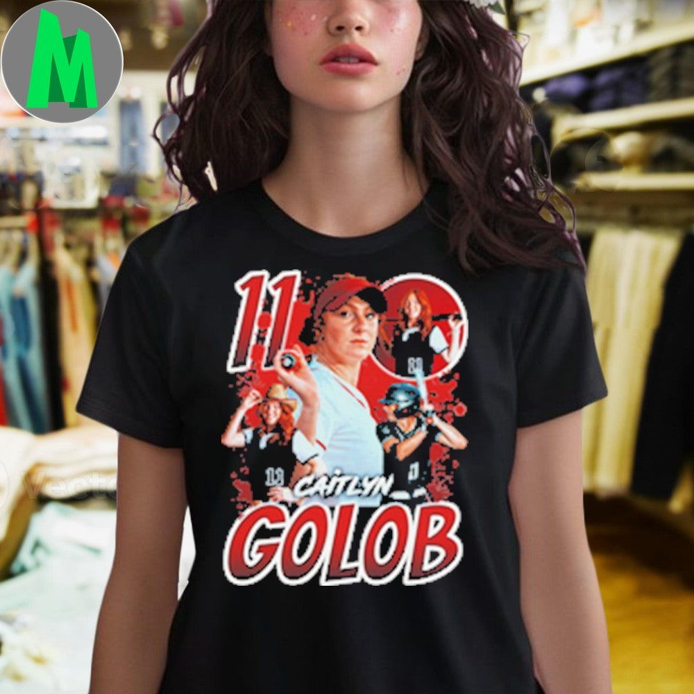 Design Caitlyn Golob #11 Softball Baseball Player Graphic T-Shirt