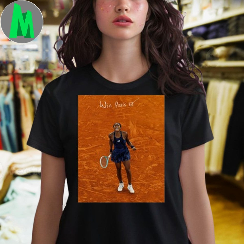 Design Coco Gauff Win Paris 2025 Tennis Player Graphic T-Shirt