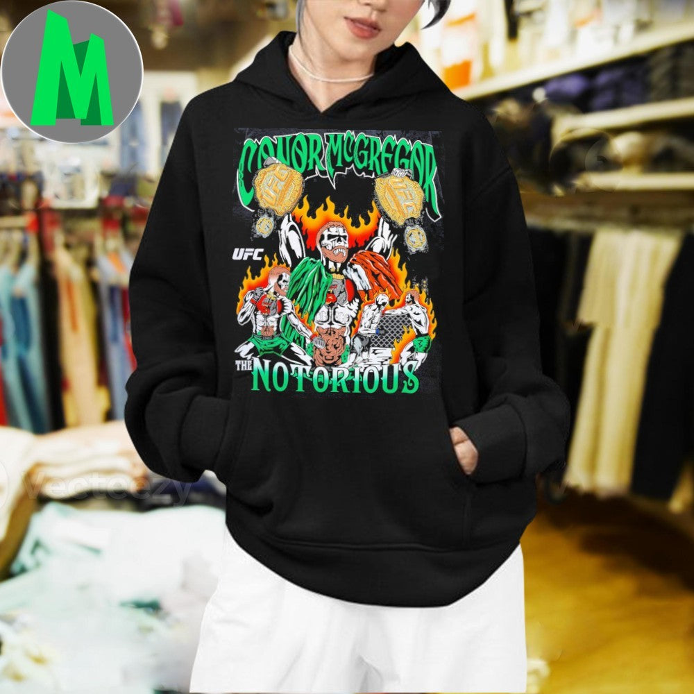 Design Conor McGregor Warren Lotas UFC MMA Fighter Collaboration Fan Apparel Graphic T-Shirt
