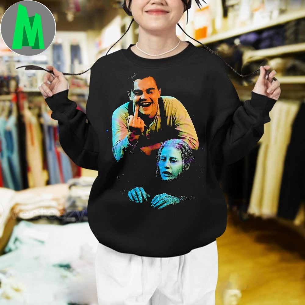 Design Funny Titanic Meme Jack Middle Finger Ice Water Scene Shirt