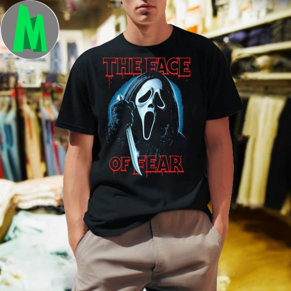 Design Ghostface The Face of Fear Scream Horror Movie T-Shirt