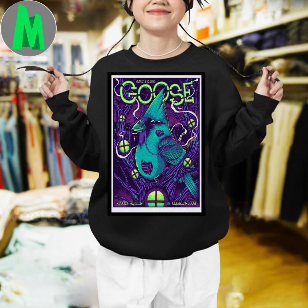 Design Goose June 19-20 2025 Cleveland Jacobs Pavilion Concert Poster T-Shirt