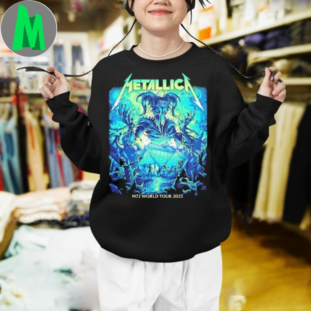 Design Metallica M72 World Tour Atlanta GA 2025 June 3 Mercedes-Benz Stadium Pop-Up Shop Merch Heavy Metal Band T-Shirt