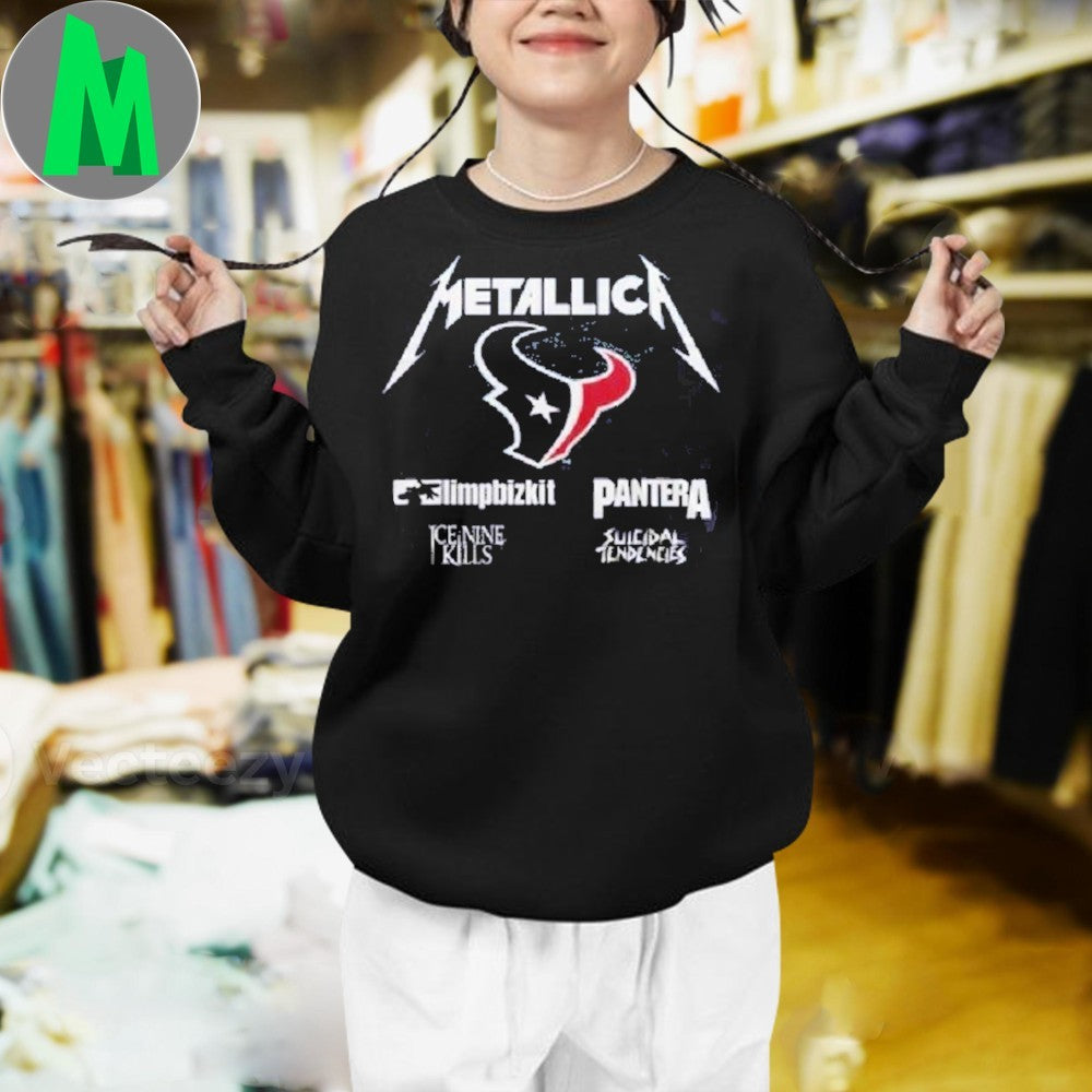 Design Metallica M72 World Tour Houston Texans June 14 2025 Concert Graphic T-Shirt