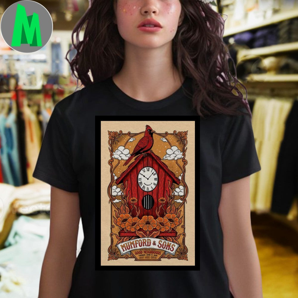Design Mumford & Sons June 17 2025 Noblesville IN Concert Poster T-Shirt