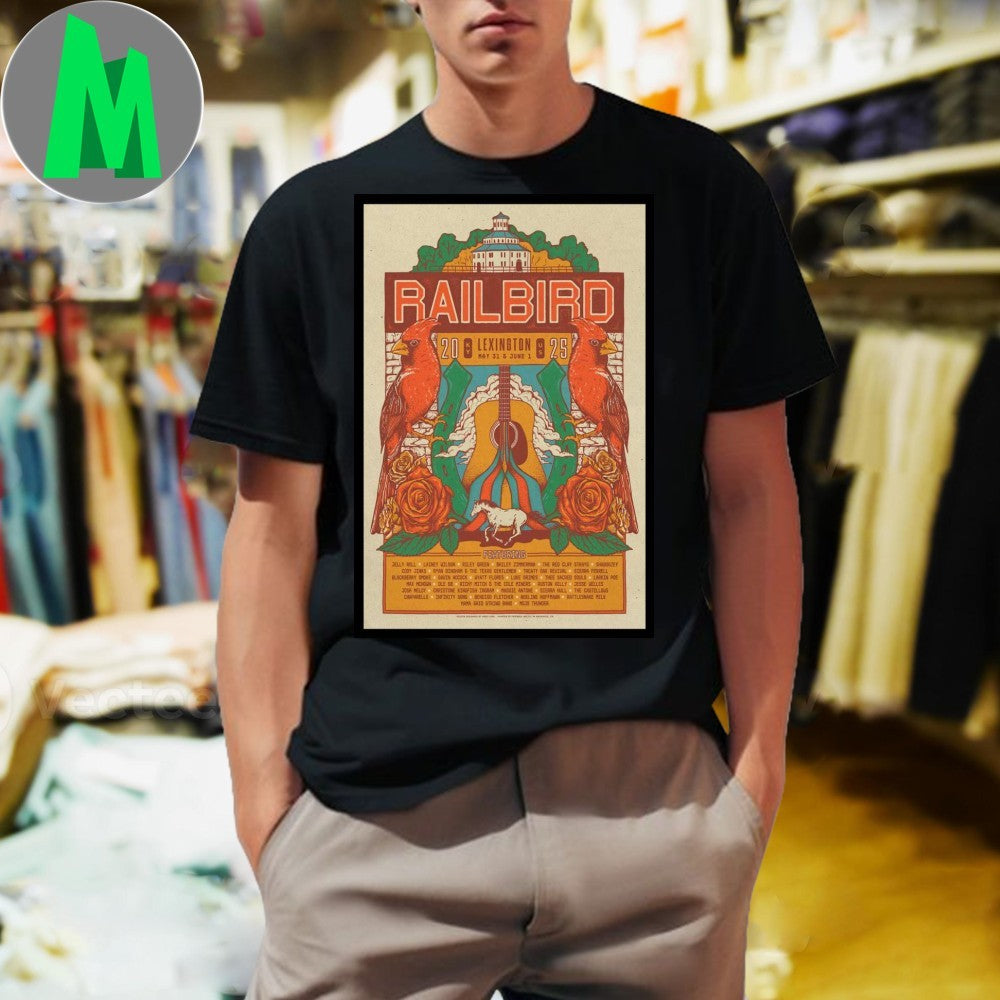 Design Railbird Festival 2025 Guitar Lineup Music Poster Event Fan Apparel T-Shirt