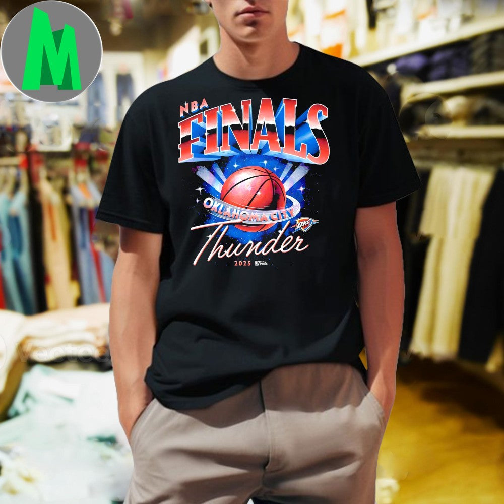 Design Retro Oklahoma City Thunder NBA Finals 2025 Basketball Graphic T-Shirt