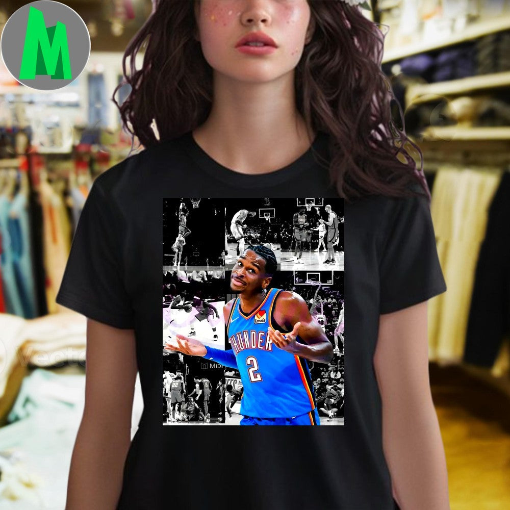 Design Shai Gilgeous Alexander Shrug Thunder Moments Shirt