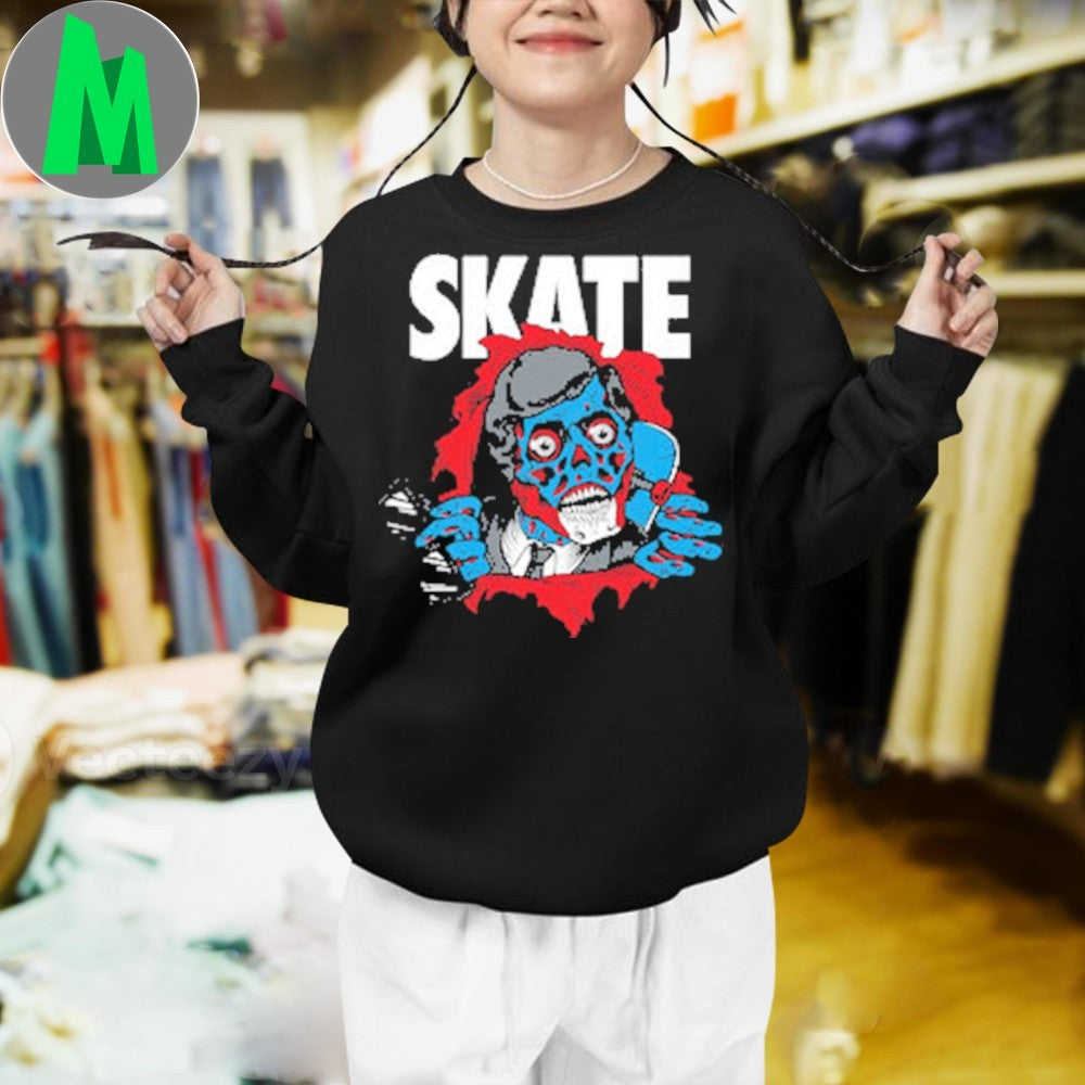 Design Skate Zombie Phone Graphic T-Shirt