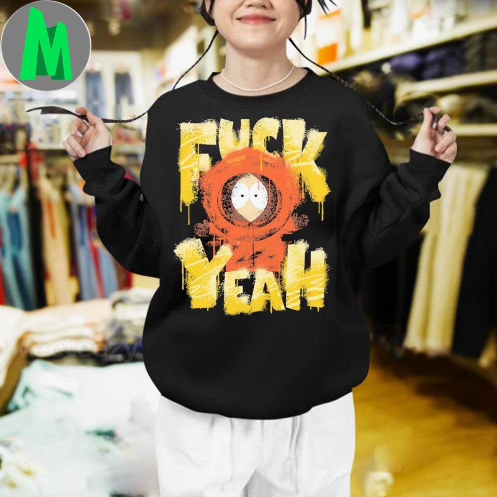 Design South Park Kenny Fuck Yeah Funny Cartoon Quote TV Show Shirt