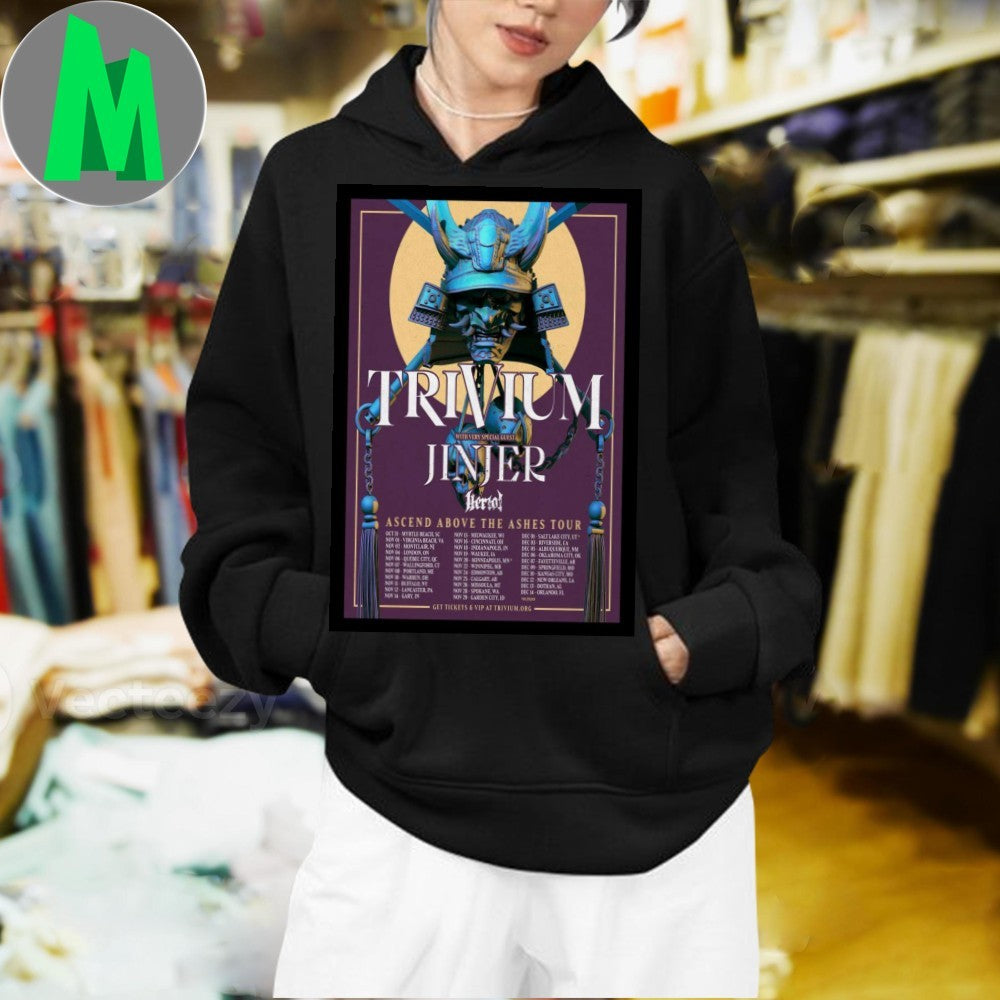 Design Trivium Jinjer Heriot Ascend Above The Ashes Tour Samurai Poster T-Shirt