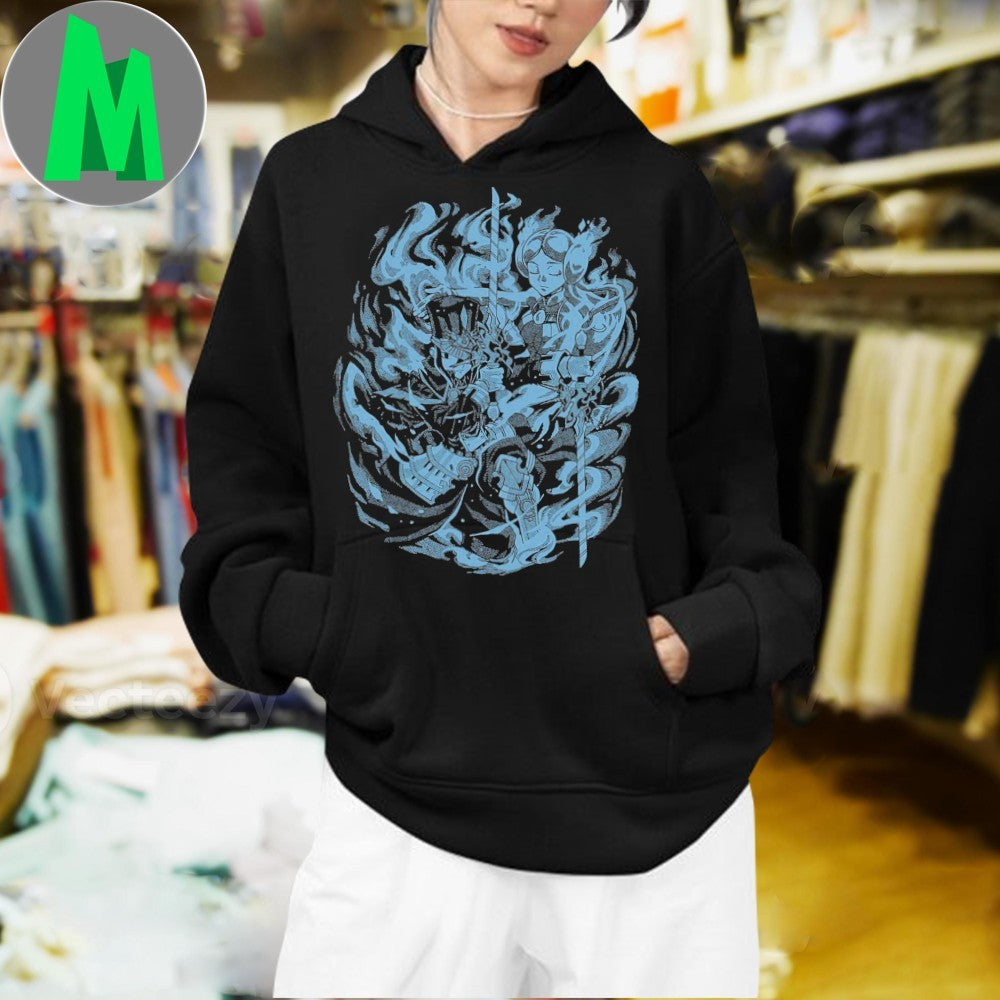 Design Two Flames Anime Manga Style Fantasy Warrior Shirt