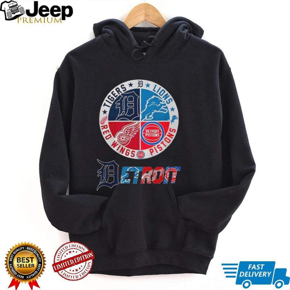 Detroit Tigers Lions Red Wings Pistons Sports Teams Logos Detroit Shirt