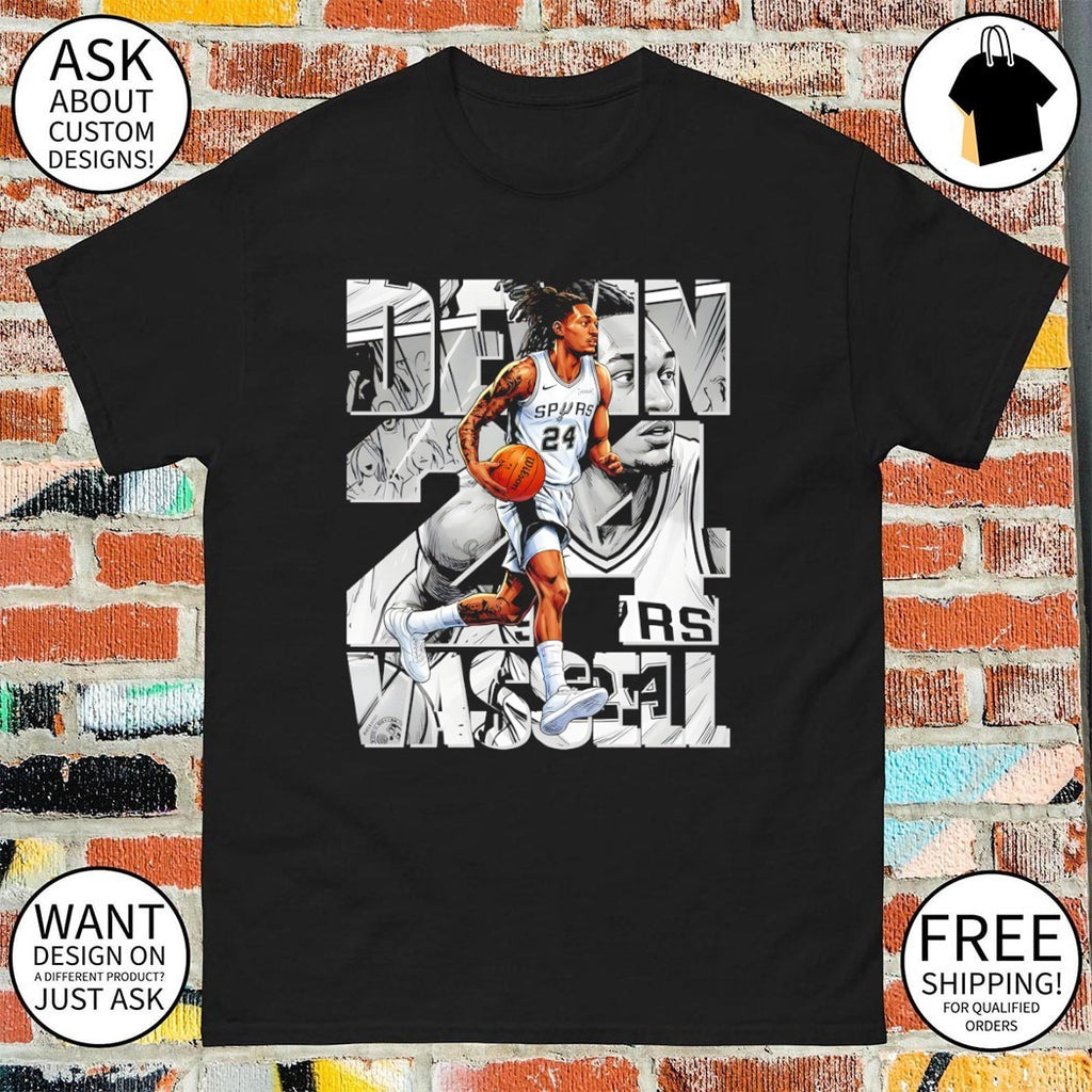 Devin Vassell #24 San Antonio Spurs Basketball Player NBA 2026 shirt
