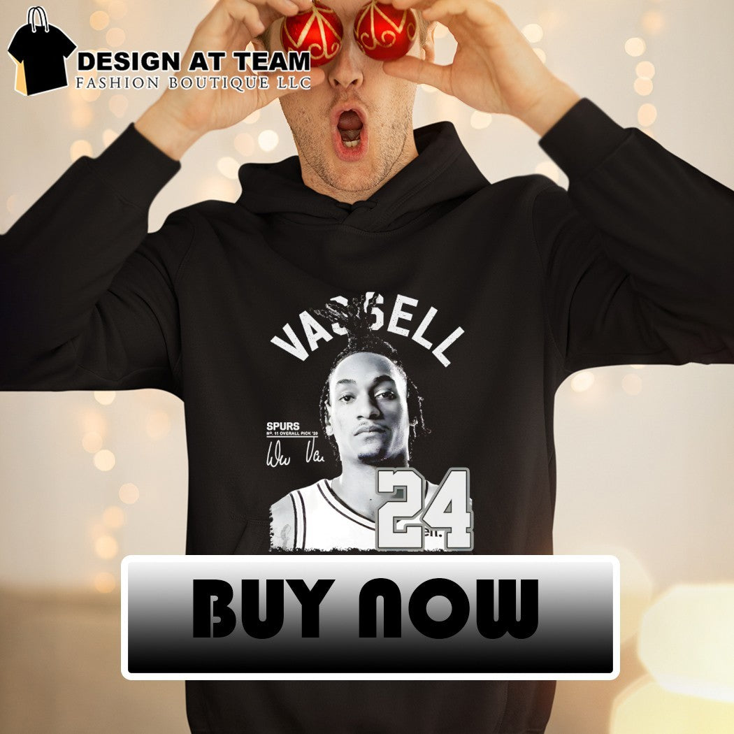 Devin Vassell San Antonio Spurs 24 basketball player portrait signature shirt
