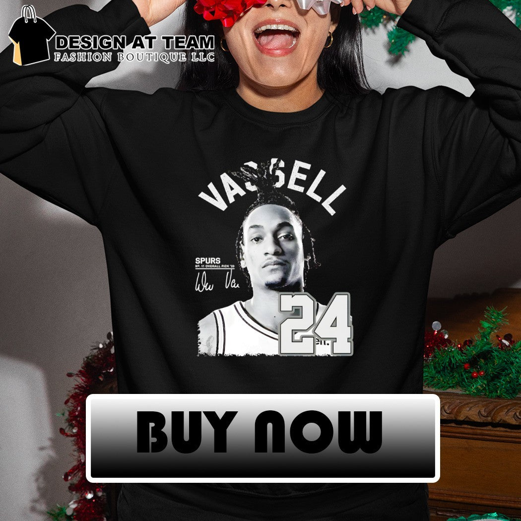 Devin Vassell San Antonio Spurs 24 basketball player portrait signature shirt