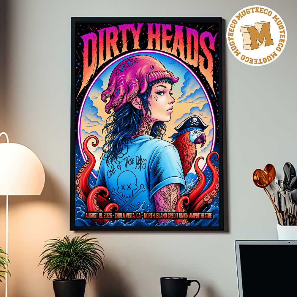 Dirty Heads Chula Vista CA 2026 Event Poster At North Island Credit Union Amphitheatre On August 19 2026 Home Decor Poster Canvas