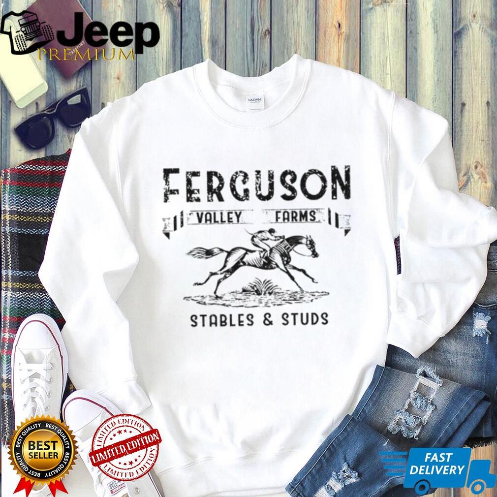 Ferguson Valley Farms Horse Racing Stables Vintage T Shirt