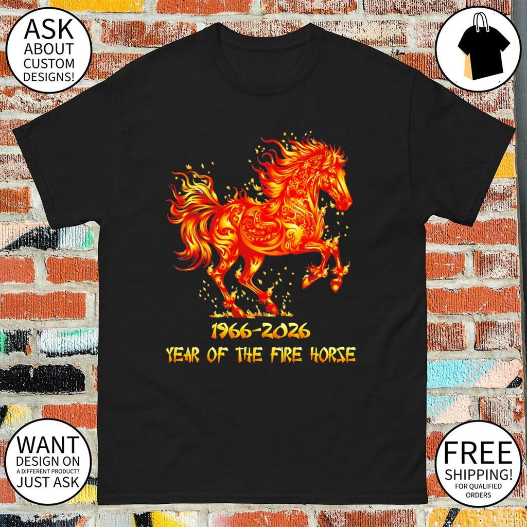 Fire Horse zodiac symbol animal 1966 2026 year of the fire horse shirt