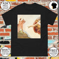 Floppa and God touching fingers in The Creation of Adam art shirt