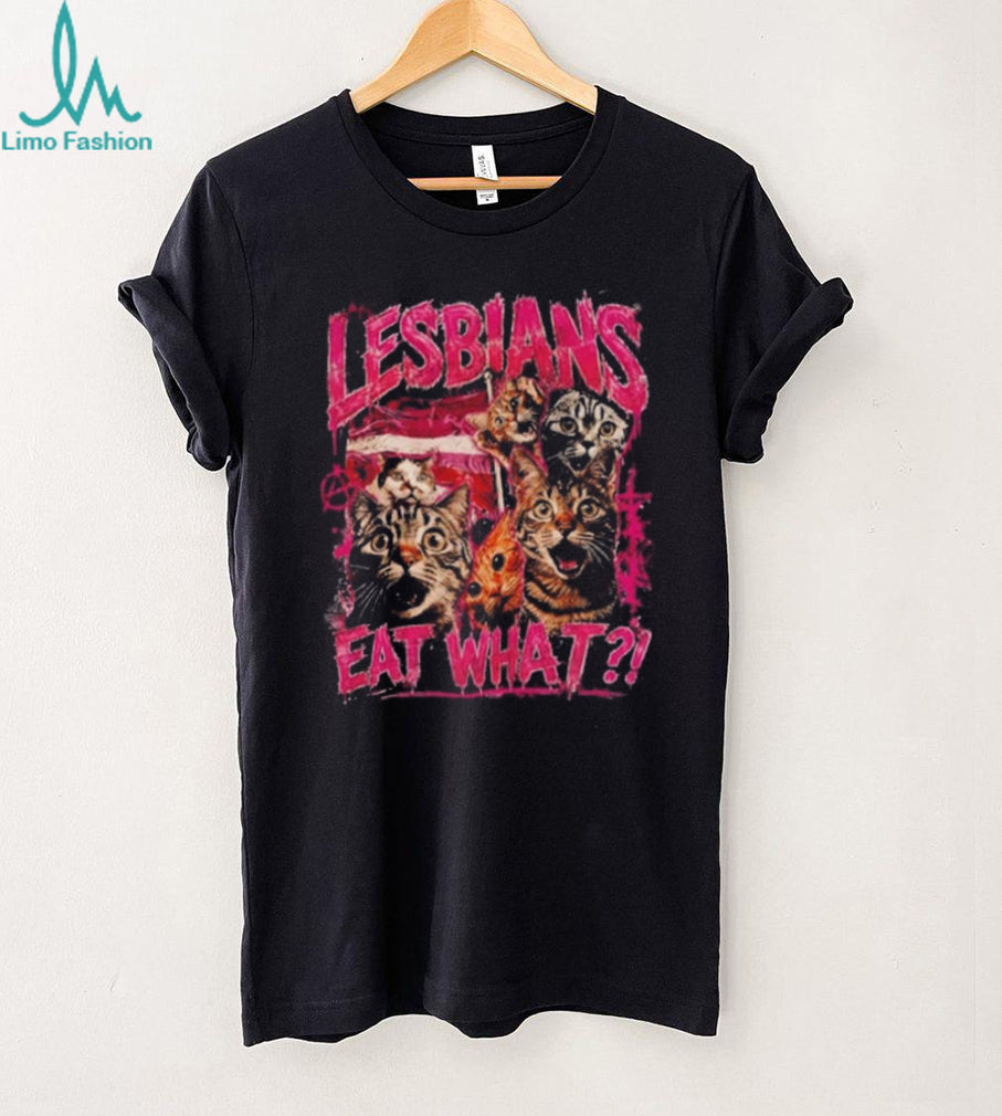 Funny Cats Lesbians Eat What Retro Cat Lover Shirt