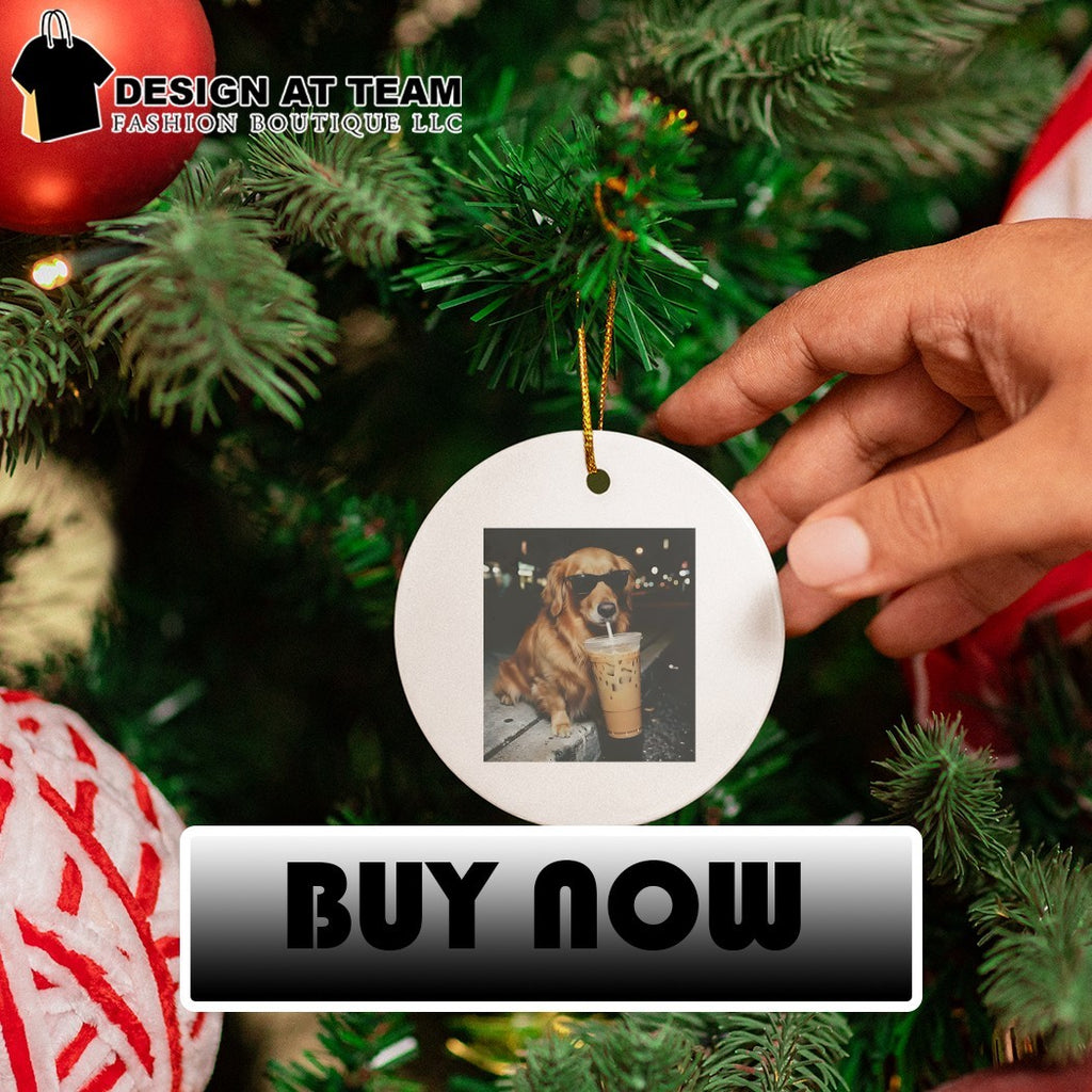 Funny Golden Retriever Drinking Iced Coffee shirt