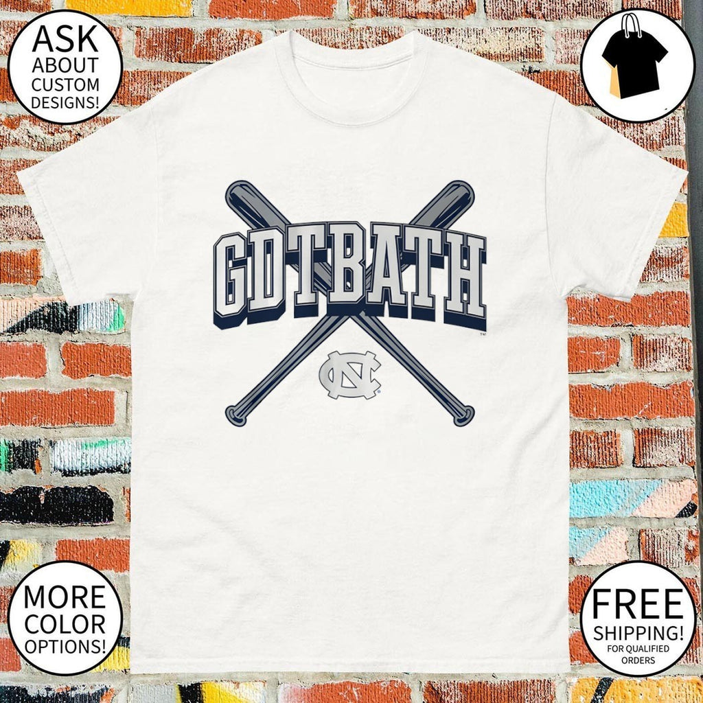 Gdtbath North Carolina Tar Heels Baseball MLB logo shirt