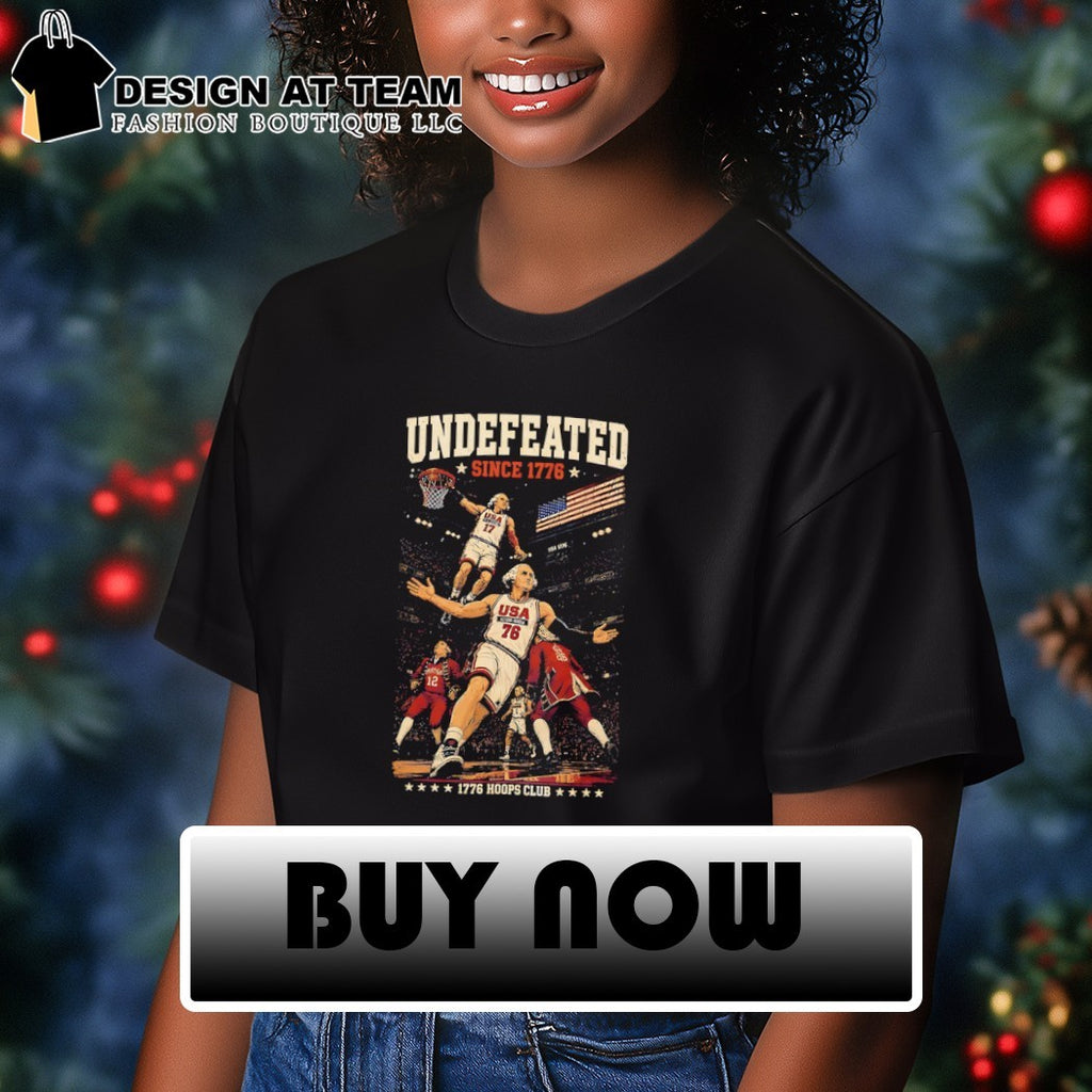 George Washington Basketball Vintage 1776 Hoops Club Undefeated red white hoops shirt