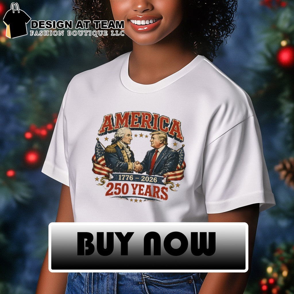 George Washington and Donald Trump America 1776 2026 250 Years men cotton shirt