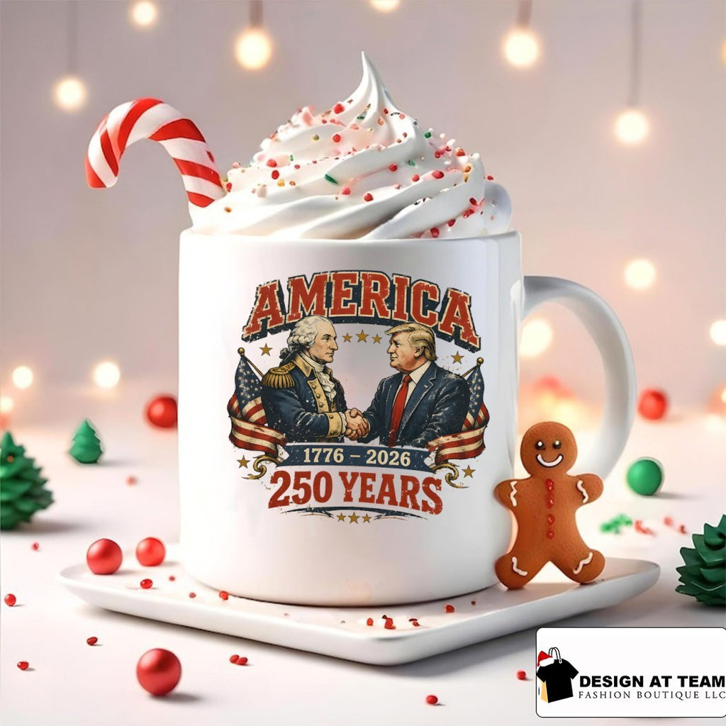 George Washington and Donald Trump America 1776 2026 250 Years men cotton shirt