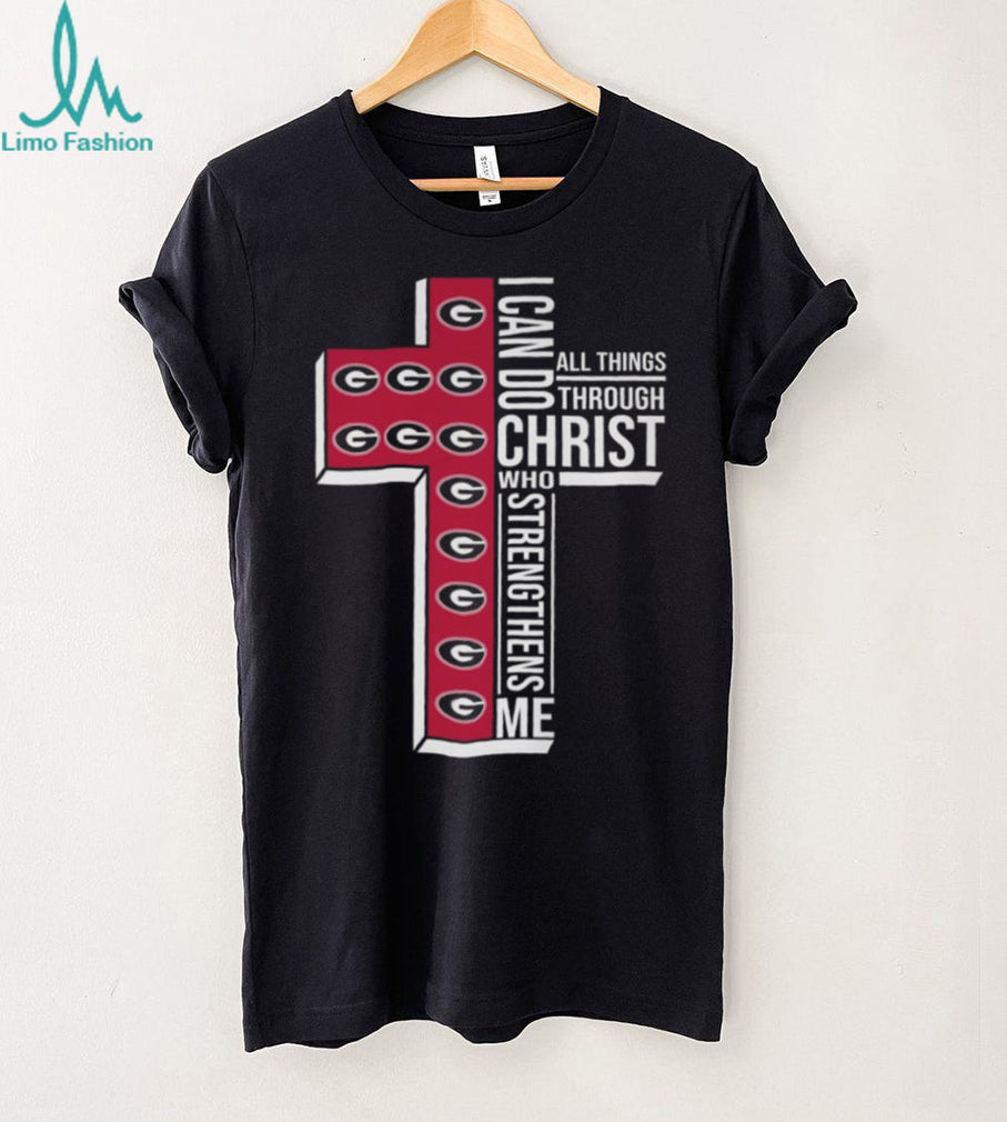 Georgia Bulldogs Cross I Can Do All Things Through Christ Shirt