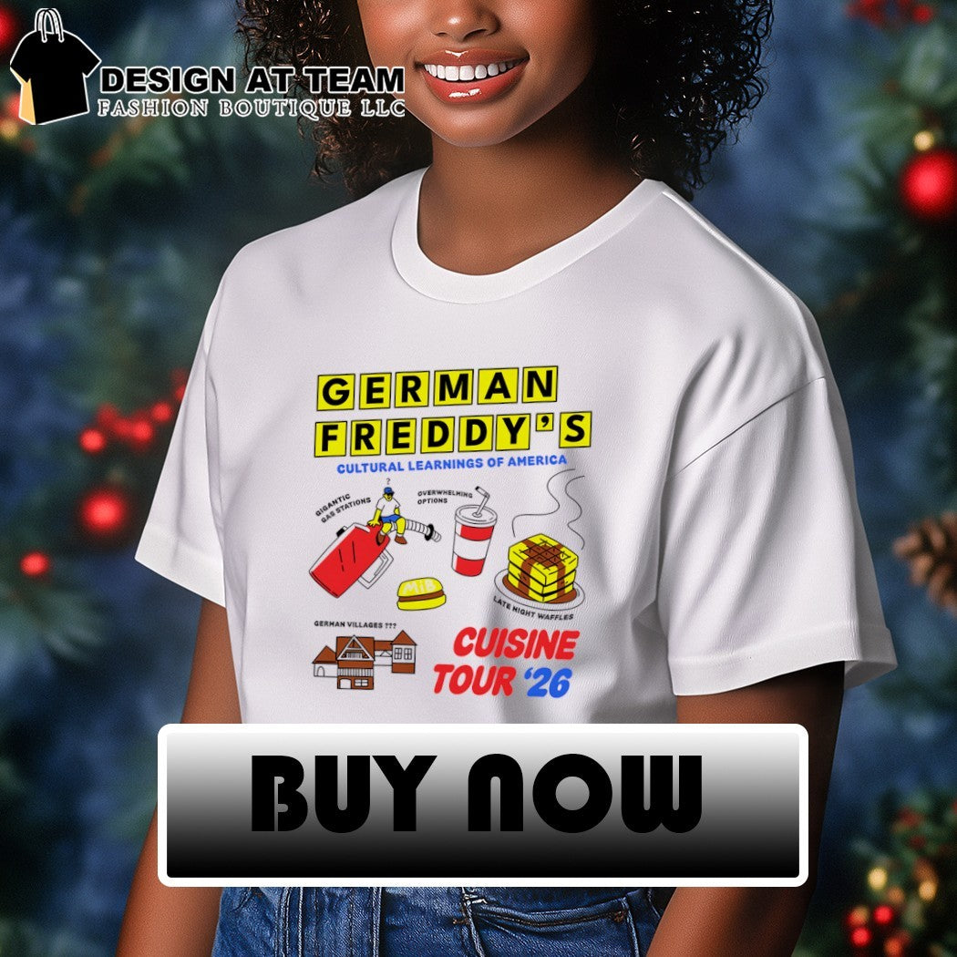 German Freddy’s Cultural Learnings of America Cuisine Tour ’26 Waffles Gas shirt