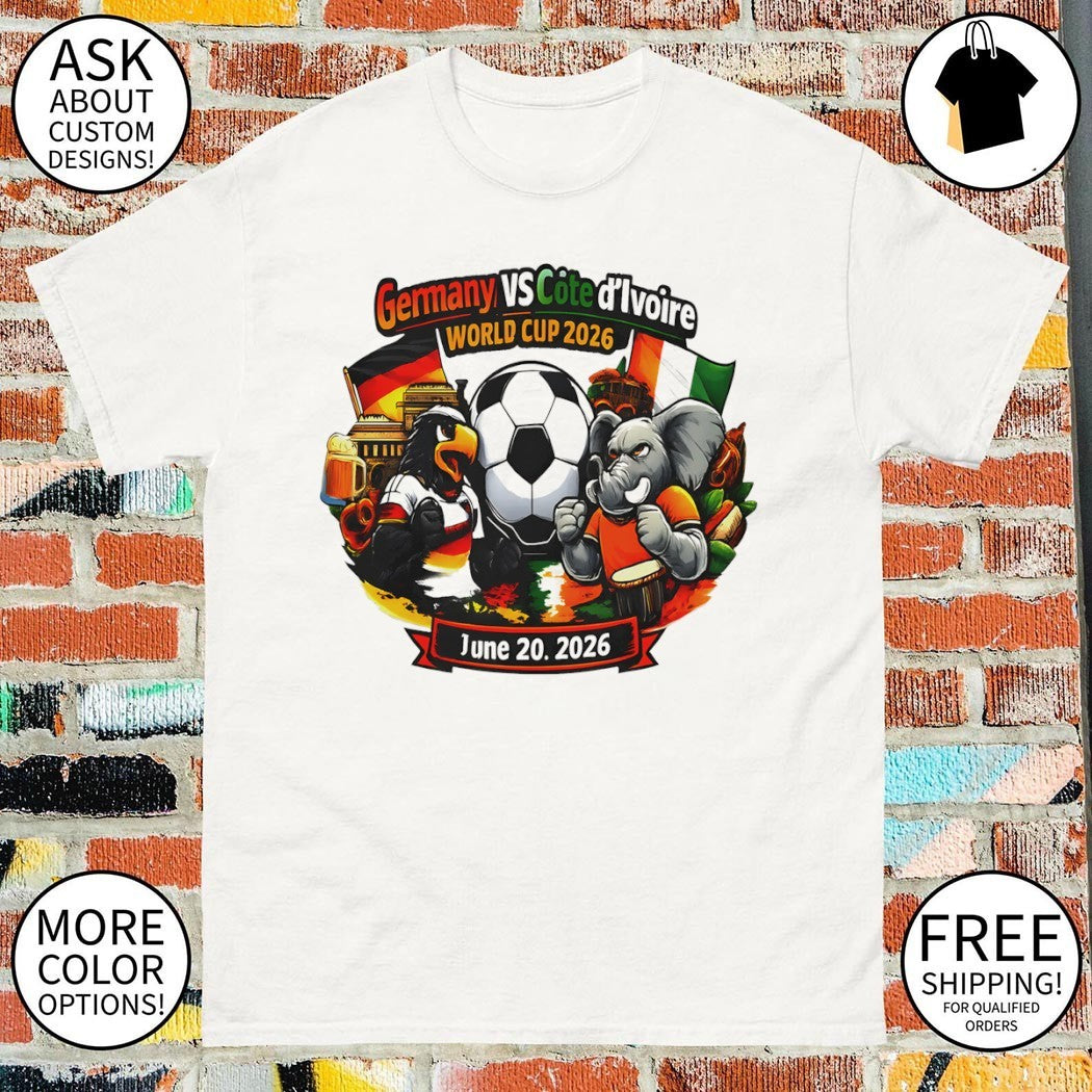 Germany vs Cote D’Ivoire soccer mascot World Cup June 20 2026 shirt