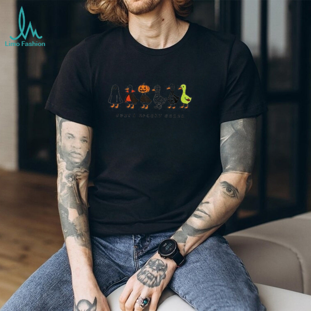 Ghost Vampire Pumpkin Mummy Skeleton Goose Just A Spooky Goose Shirt