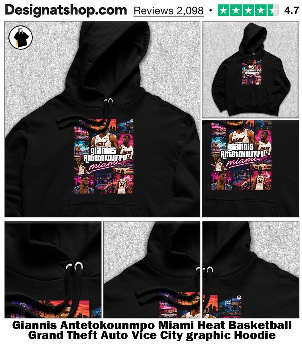 Giannis Antetokounmpo Miami Heat Basketball Grand Theft Auto Vice City graphic shirt