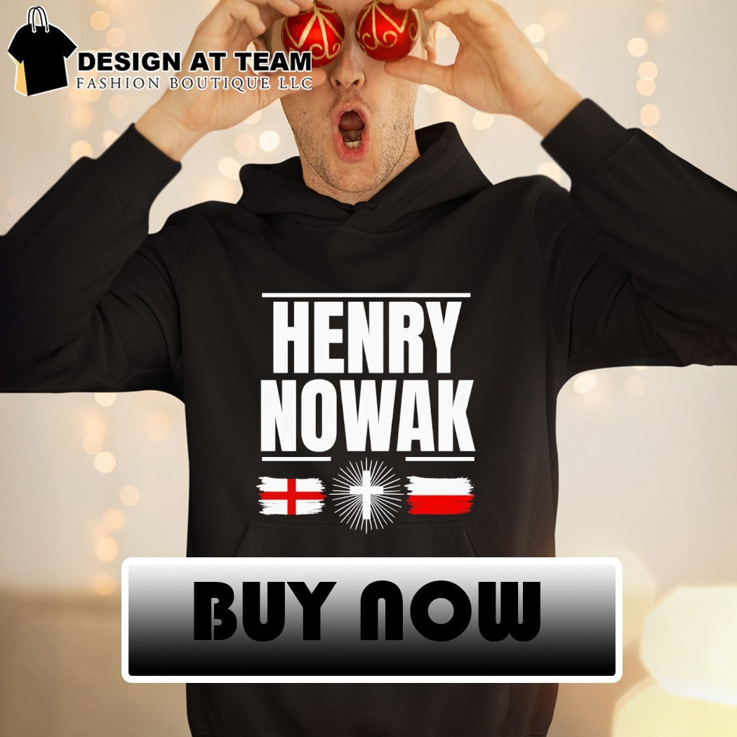 Henry Nowak England and Poland flags Christian Cross shirt