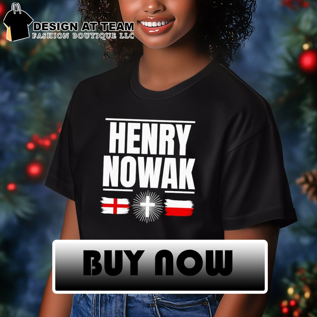 Henry Nowak England and Poland flags Christian Cross shirt