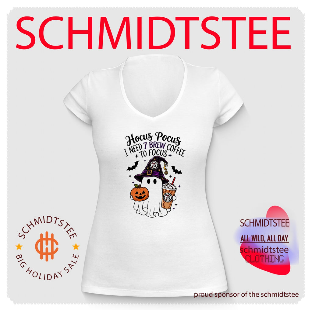 Hocus Pocus I Need 7 Brew Coffee to Focus Ghost Halloween shirt