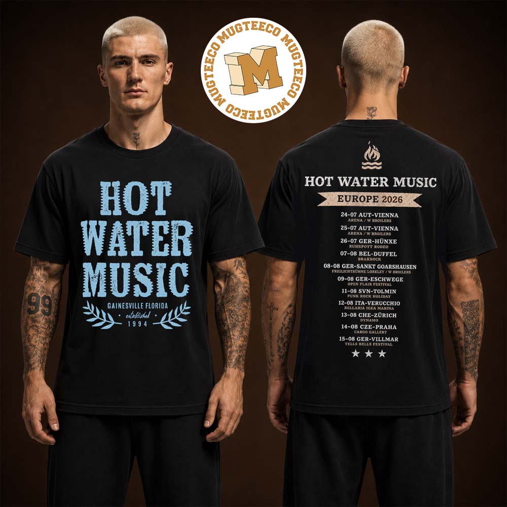 Water Music Gainesville Florida Europe Tour 2026 Two Sided Unisex T Shirt