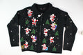 Santa with christmas Trees and reindeer Small Size Christmas Sweater