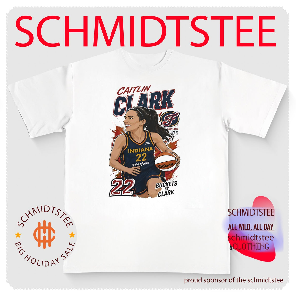 Indiana Fever Caitlin Clark Buckets by Clark Basketball Caricature shirt
