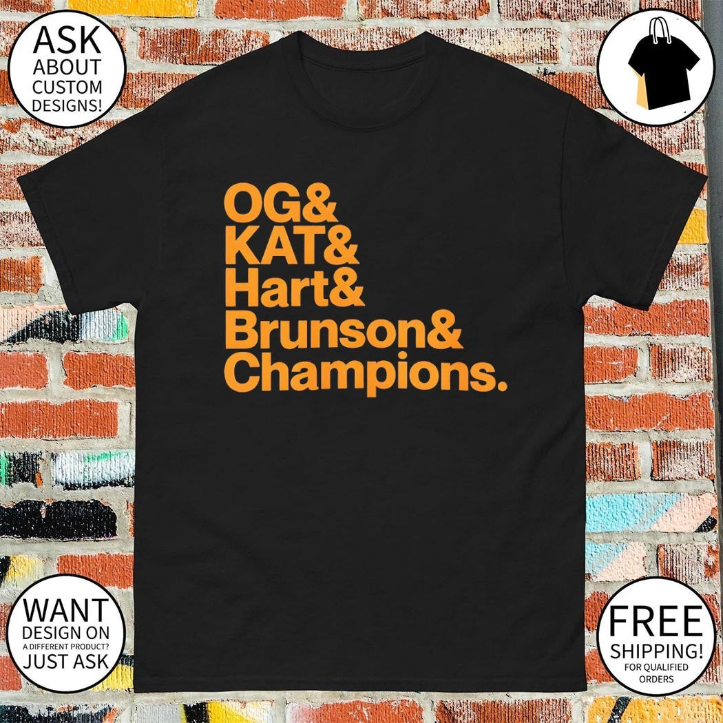 Jalen Brunson Josh Hart OG Anunoby KAT Karl-Anthony Towns Knicks 2026 World Champions shirt