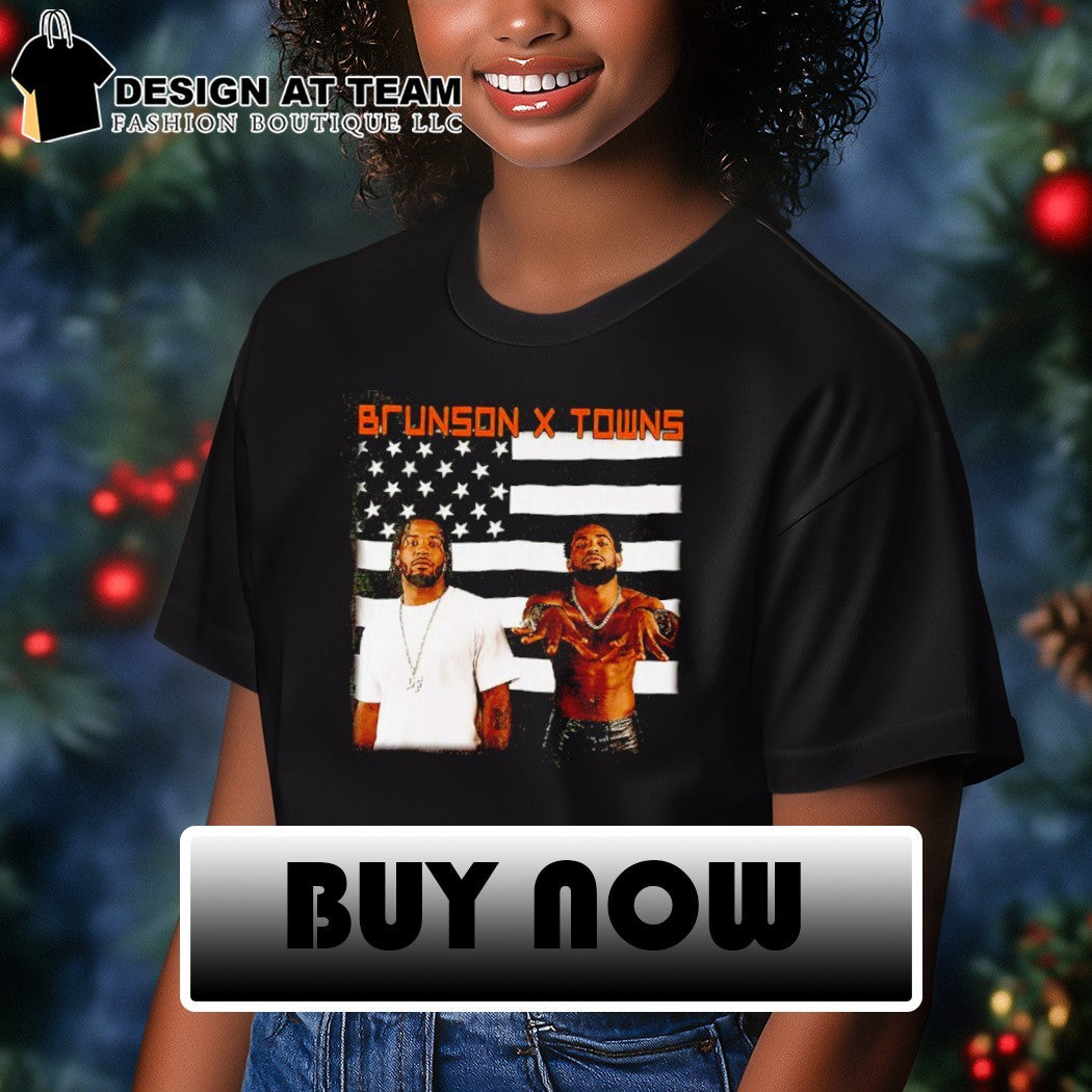 Jalen Brunson and Karl-Anthony Towns Stankonia Vintage Rap inspired Brunson x Towns t shirt
