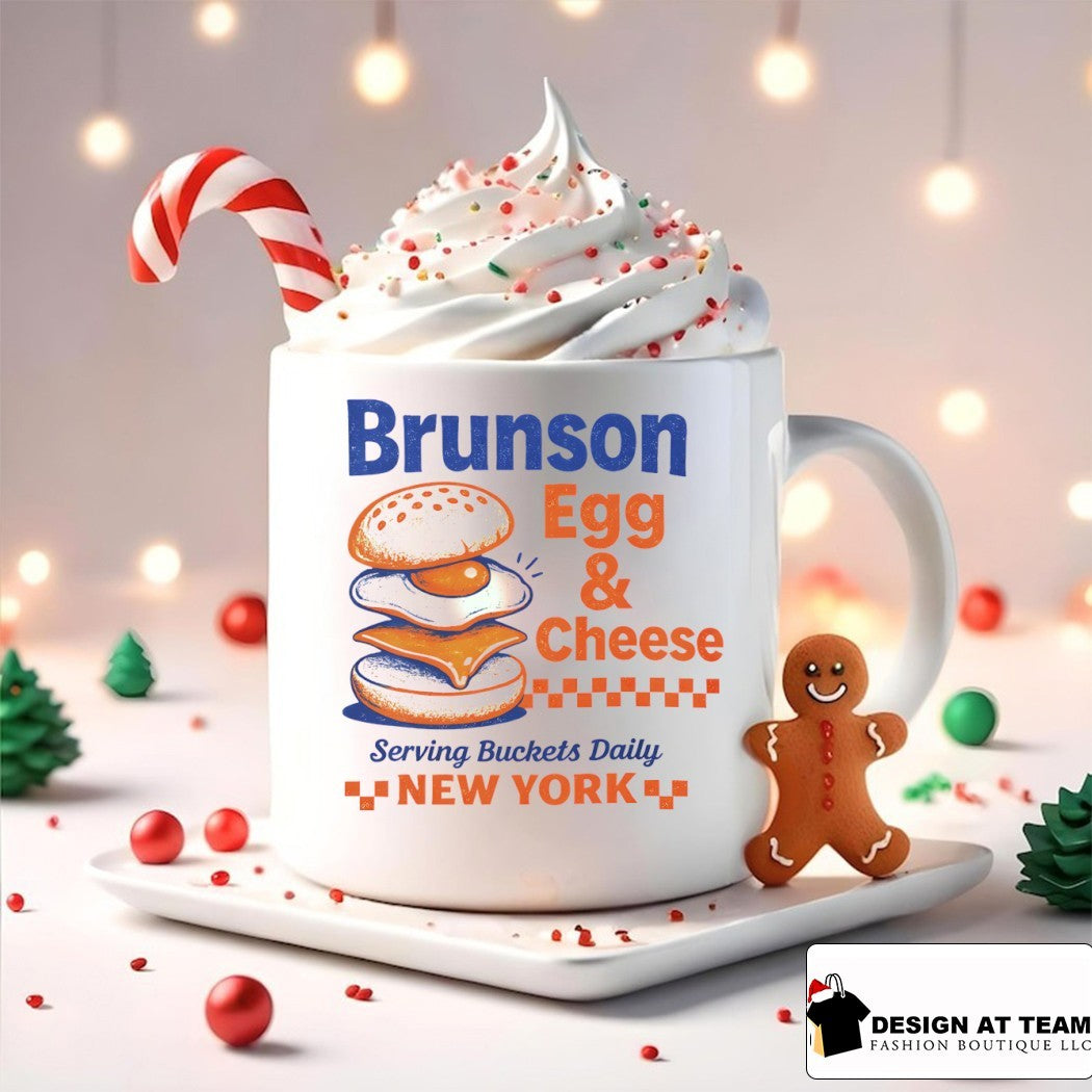 Jalen Brunson brunson egg cheese serving buckets daily New York shirt